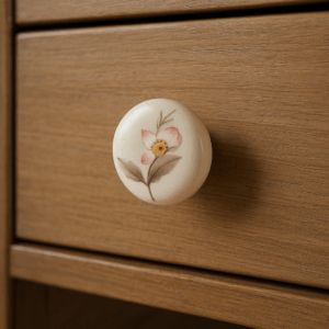 1 Pomello in Ceramica Dipinto a Mano – Motivo Floreale Vintage