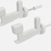 Ferma Imposte Regolabile - Sistema di Ancoraggio Automatico per Scuri e Persiane (Infissi 40-55 mm) | Kit da 2 Pezzi con Tasselli 6x70 mm, Bianco