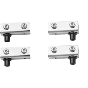 Set 4 Cerniere a Perno per Vetro – Regolabili in Ferro per Ante in Vetro Senza Cornice (3-6 mm) | Kit di Ricambio per Armadietti e Vetrinette