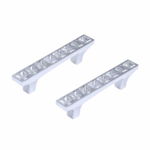 Set 2 Pomelli Cristallo Tipo Swarovski 64mm – Maniglie Eleganti per Mobili, Cassetti e Armadi – Design Trasparente con Strass