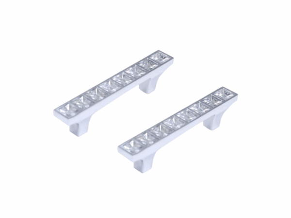 Set 2 Pomelli Cristallo Tipo Swarovski 64mm – Maniglie Eleganti per Mobili, Cassetti e Armadi – Design Trasparente con Strass