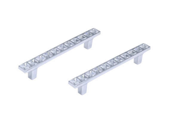 Set 2 Pomelli Cristallo Tipo Swarovski 96mm – Maniglie Eleganti per Mobili, Cassetti e Armadi – Design Trasparente con Strass