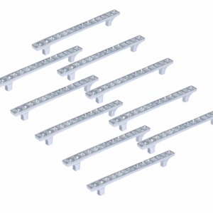 Set 10 Pomelli Cristallo Tipo Swarovski 128mm – Maniglie Eleganti per Mobili, Cassetti e Armadi – Design Trasparente con Strass