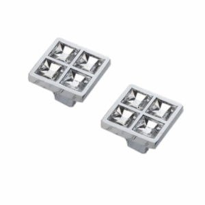 Set 2 Pomelli in Cristallo Tipo Swarovski – Maniglie Eleganti per Mobili, Cassetti, Armadi e Cucina – Foro Singolo