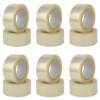 Set da 12x Nastro Adesivo Trasparente  | Imballaggio Resistente per Pacchi, Scatole e Cartoni | 50mm x 66m