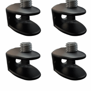 Set 4 Morsetti Nero per Vetro in Lega di Zinco – Supporto Regolabile per Vetro 6-8 mm