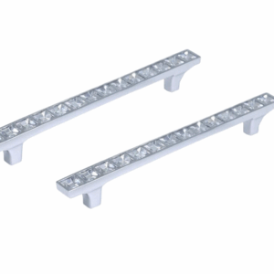 Set 2 Pomelli Cristallo Tipo Swarovski 128mm – Maniglie Eleganti per Mobili, Cassetti e Armadi – Design Trasparente con Strass