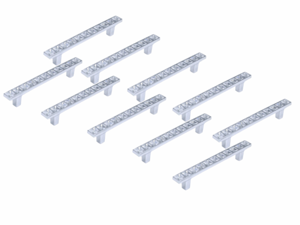 Set 10 Pomelli Cristallo Tipo Swarovski 96mm – Maniglie Eleganti per Mobili, Cassetti e Armadi – Design Trasparente con Strass