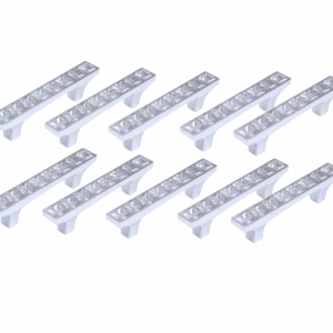 Set 10 Pomelli Cristallo Tipo Swarovski 64mm – Maniglie Eleganti per Mobili, Cassetti e Armadi – Design Trasparente con Strass