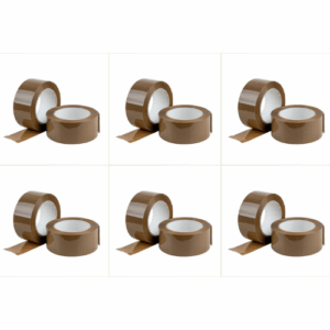 Set da 12x Nastro Adesivo Avana | Imballaggio Resistente per Pacchi, Scatole e Cartoni | 50mm x 66m