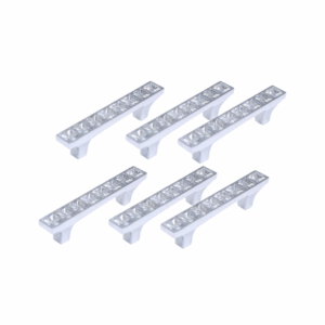Set 6 Pomelli Cristallo Tipo Swarovski 64mm – Maniglie Eleganti per Mobili, Cassetti e Armadi – Design Trasparente con Strass