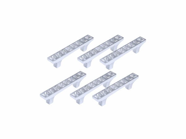 Set 6 Pomelli Cristallo Tipo Swarovski 64mm – Maniglie Eleganti per Mobili, Cassetti e Armadi – Design Trasparente con Strass