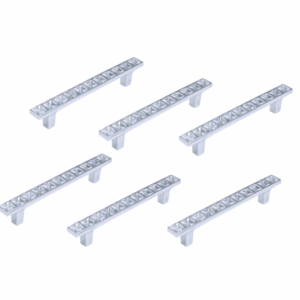 Set 6 Pomelli Cristallo Tipo Swarovski 96mm – Maniglie Eleganti per Mobili, Cassetti e Armadi – Design Trasparente con Strass