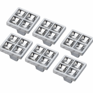 Set 6 Pomelli in Cristallo Tipo Swarovski – Maniglie Eleganti per Mobili, Cassetti, Armadi e Cucina – Foro Singolo