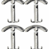 Appendiabiti da Parete - Set 4 Ganci AP14 CROMO LUCIDO in Zama per Ingresso, Bagno e Ufficio (Copia)