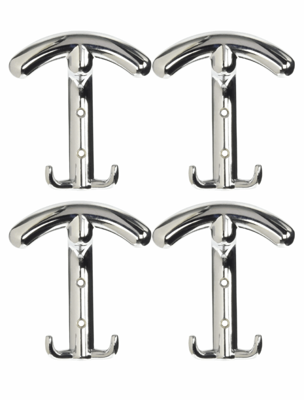 Appendiabiti da Parete - Set 4 Ganci AP14 CROMO LUCIDO in Zama per Ingresso, Bagno e Ufficio (Copia)