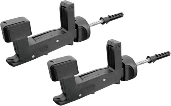 Ferma Imposte Regolabile - Sistema di Ancoraggio Automatico per Scuri e Persiane (Infissi 40-55 mm) | Kit da 2 Pezzi con Tasselli 6x70 mm, Nero