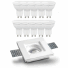 Kit Illuminazione Completo: 10 Lampadine LED GU10 10 W 4000 K + 10 Portafaretti Quadrati Incasso Slim in Gesso Ceramico